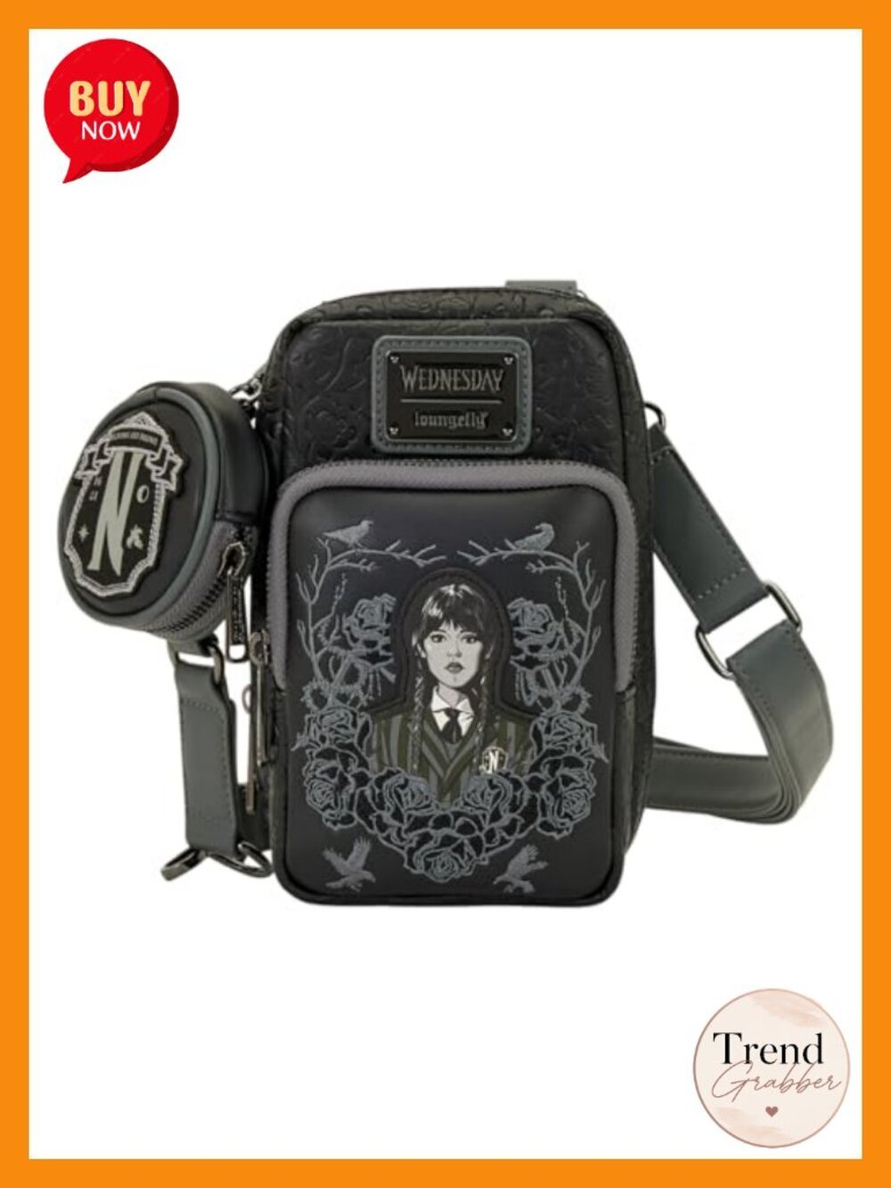 Faux Leather Crossbody Cell Phone Bag with Detachable Coin Bag